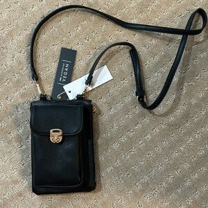 NWT black crossbody with phone storage